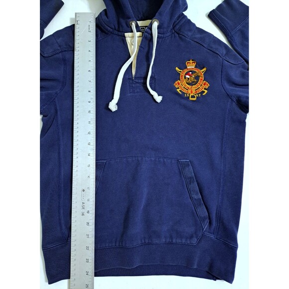 Polo Ralph Lauren Hoodie #2 Sweatshirt Men's Medium Pony Logo Rugby Y2K 67 Blue - Picture 11 of 12